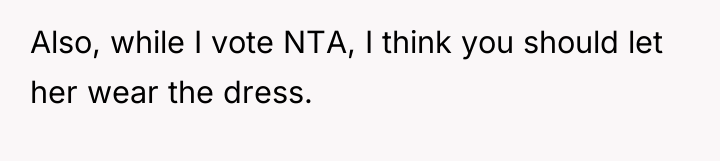 Also, while I vote NTA, I think you should let...