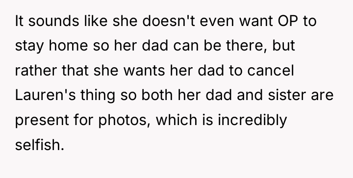 It sounds like she doesn't even want OP to stay...