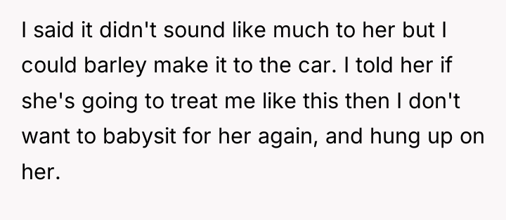 I said it didn't sound like much to her but...