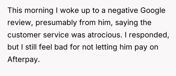 This morning I woke up to a negative Google review,...