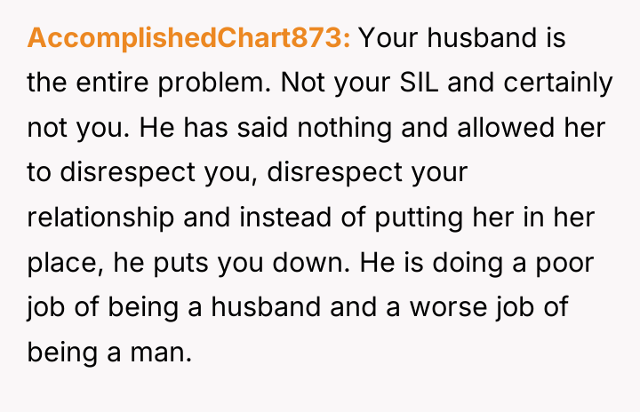 AccomplishedChart873 Your husband is the entire problem. Not your SIL...