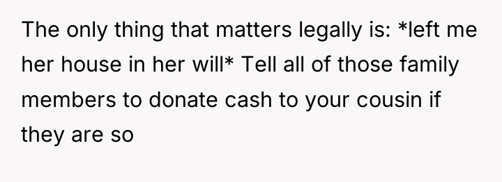 The only thing that matters legally is: *left me her...