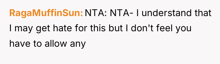 RagaMuffinSun NTA: NTA- I understand that I may get hate...
