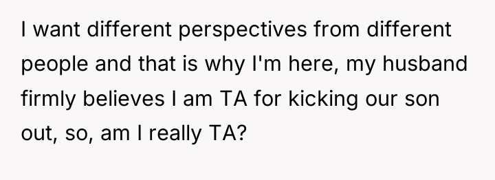 I want different perspectives from different people and that is...