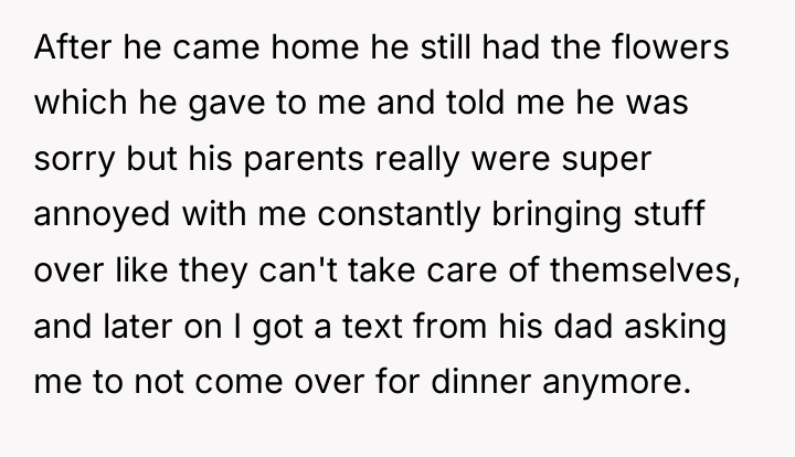 After he came home he still had the flowers which...