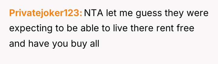 Privatejoker123 NTA let me guess they were expecting to be...
