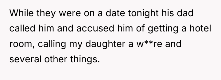 While they were on a date tonight his dad called...