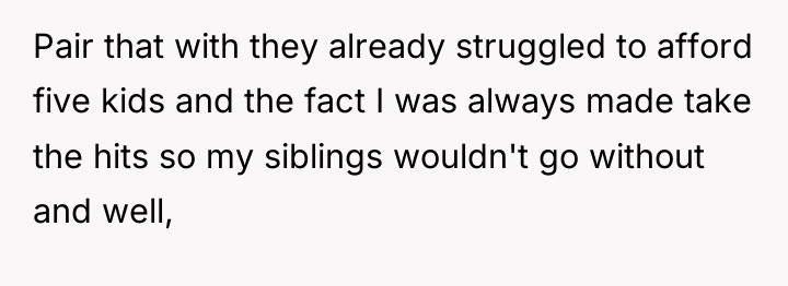 Pair that with they already struggled to afford five kids...