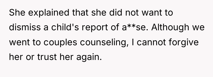 She explained that she did not want to dismiss a...