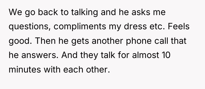 We go back to talking and he asks me questions,...