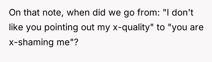 On that note, when did we go from: "I don't...
