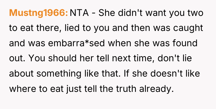 Mustng1966 NTA - She didn't want you two to eat...