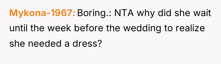 Mykona-1967 Boring.: NTA why did she wait until the week...