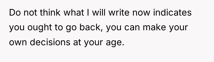Do not think what I will write now indicates you...