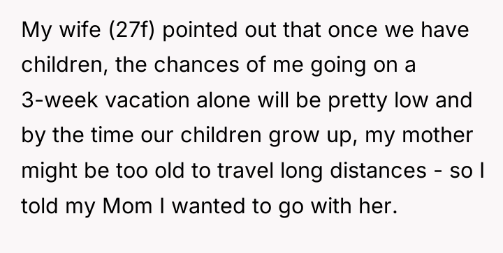 My wife (27f) pointed out that once we have children,...