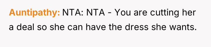 Auntipathy NTA: NTA - You are cutting her a deal...