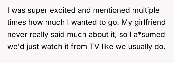 I was super excited and mentioned multiple times how much...