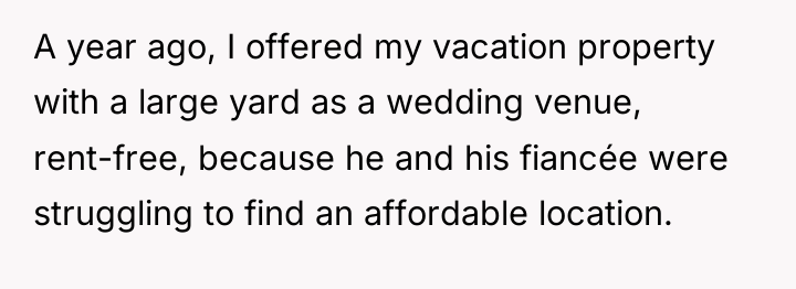 A year ago, I offered my vacation property with a...