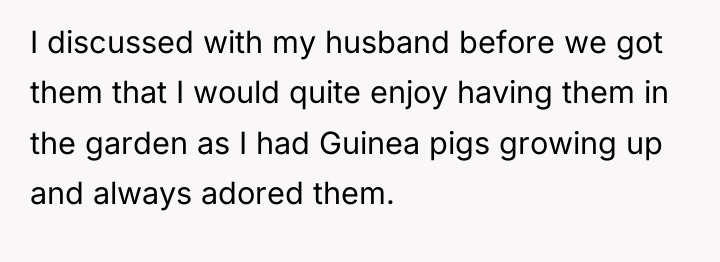 I discussed with my husband before we got them that...