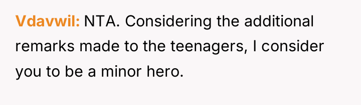 Vdavwil NTA. Considering the additional remarks made to the teenagers,...
