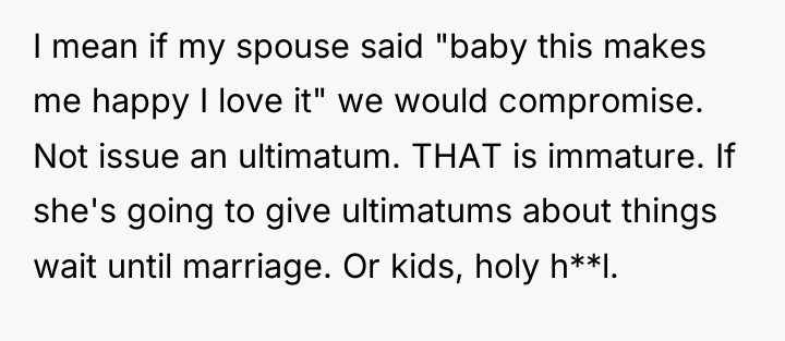 I mean if my spouse said "baby this makes me...