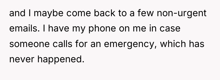 and I maybe come back to a few non-urgent emails....