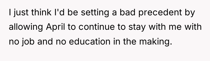 I just think I'd be setting a bad precedent by...