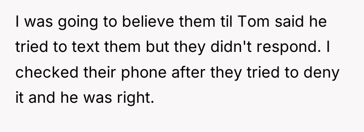 I was going to believe them til Tom said he...