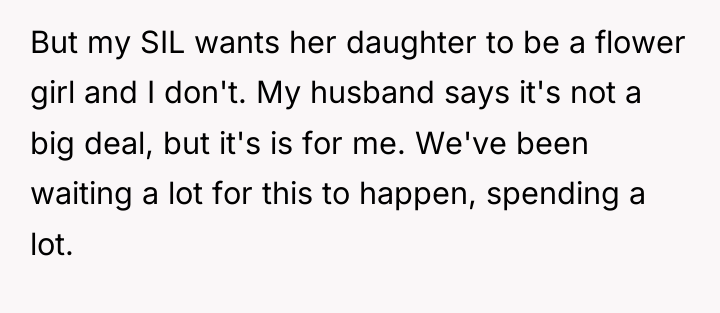 But my SIL wants her daughter to be a flower...