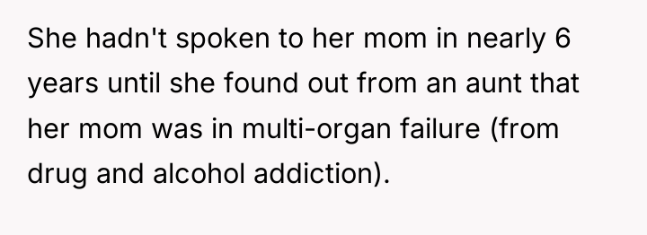 She hadn't spoken to her mom in nearly 6 years...