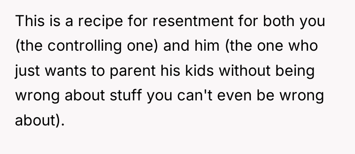 This is a recipe for resentment for both you (the...