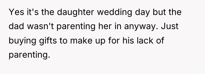 Yes it's the daughter wedding day but the dad wasn't...