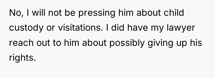 No, I will not be pressing him about child custody...