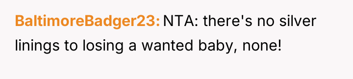 BaltimoreBadger23 NTA: there's no silver linings to losing a wanted...