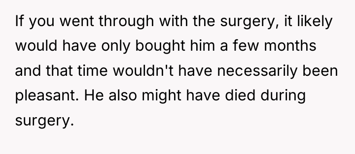 If you went through with the surgery, it likely would...