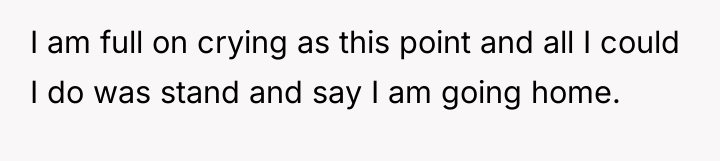 I am full on crying as this point and all...