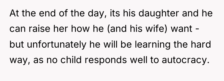 At the end of the day, its his daughter and...
