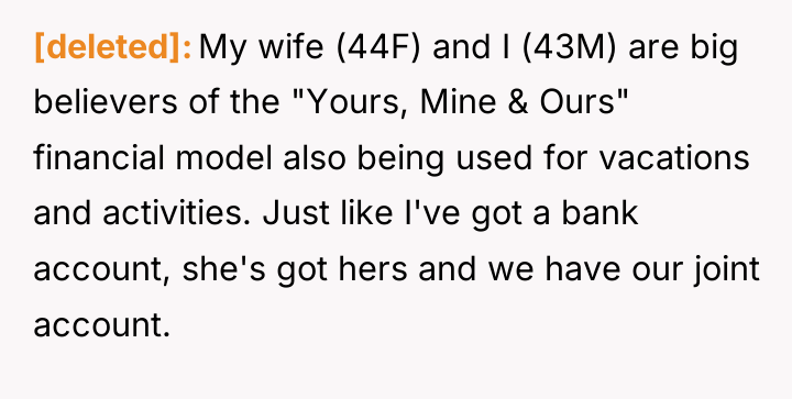 [deleted] My wife (44F) and I (43M) are big believers...