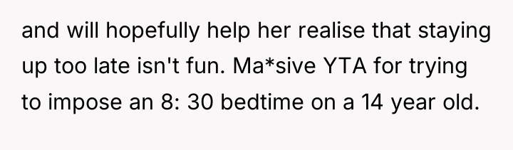 and will hopefully help her realise that staying up too...