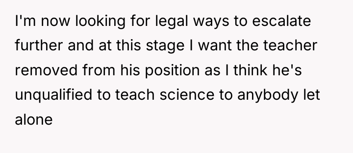 I'm now looking for legal ways to escalate further and...