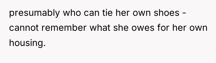 presumably who can tie her own shoes - cannot remember...