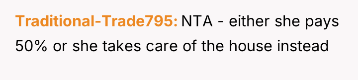 Traditional-Trade795 NTA - either she pays 50% or she takes...