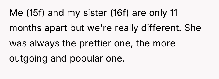 Me (15f) and my sister (16f) are only 11 months...