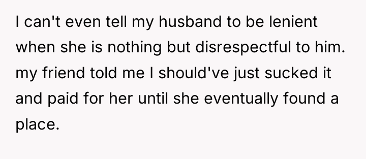 I can't even tell my husband to be lenient when...