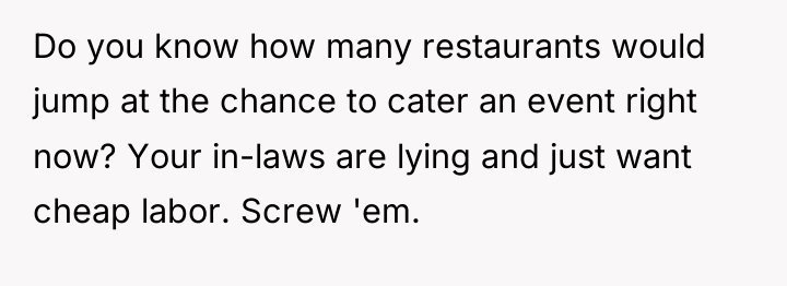 Do you know how many restaurants would jump at the...