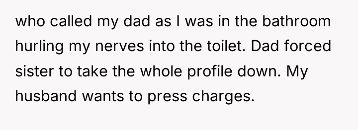 who called my dad as I was in the bathroom...
