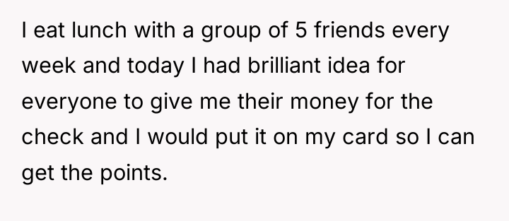 I eat lunch with a group of 5 friends every...