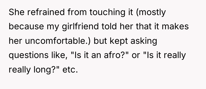 She refrained from touching it (mostly because my girlfriend told...