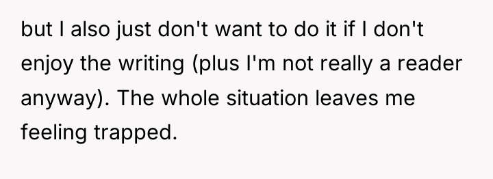 but I also just don't want to do it if...