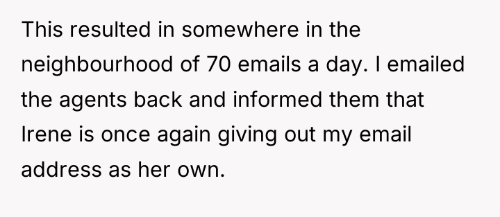 This resulted in somewhere in the neighbourhood of 70 emails...